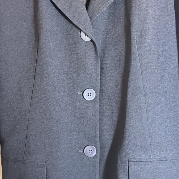 Ann Taylor Petites VTG 90’s 100% wool thigh length black blazer size 8p - Picture 2 of 9